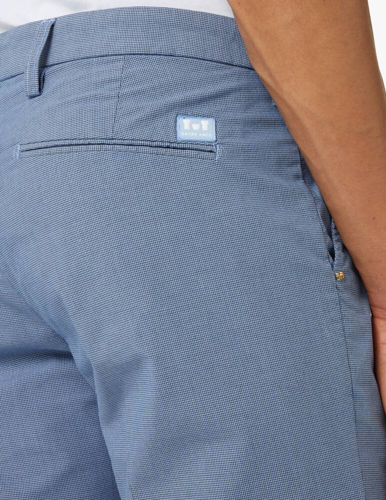 rinascente Entre Amis Pantalone chino gabardina micro pied de poule - azzurro