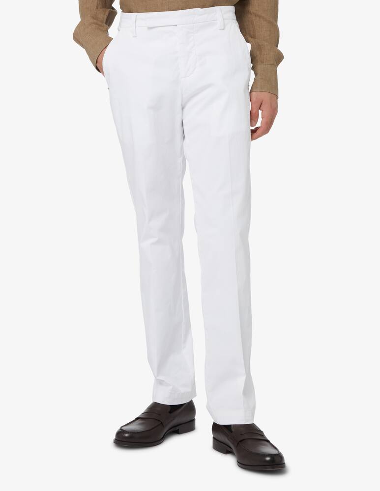 rinascente Entre Amis Satinized cotton chino regular fit pant - white