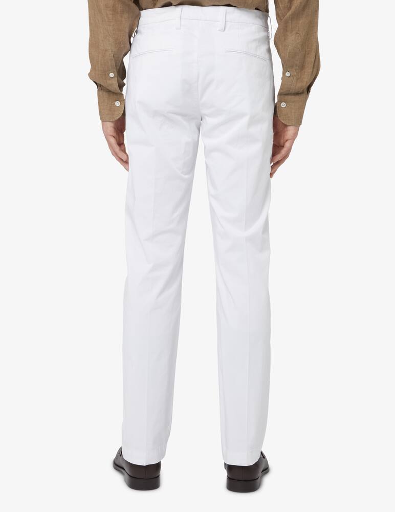 rinascente Entre Amis Satinized cotton chino regular fit pant - white