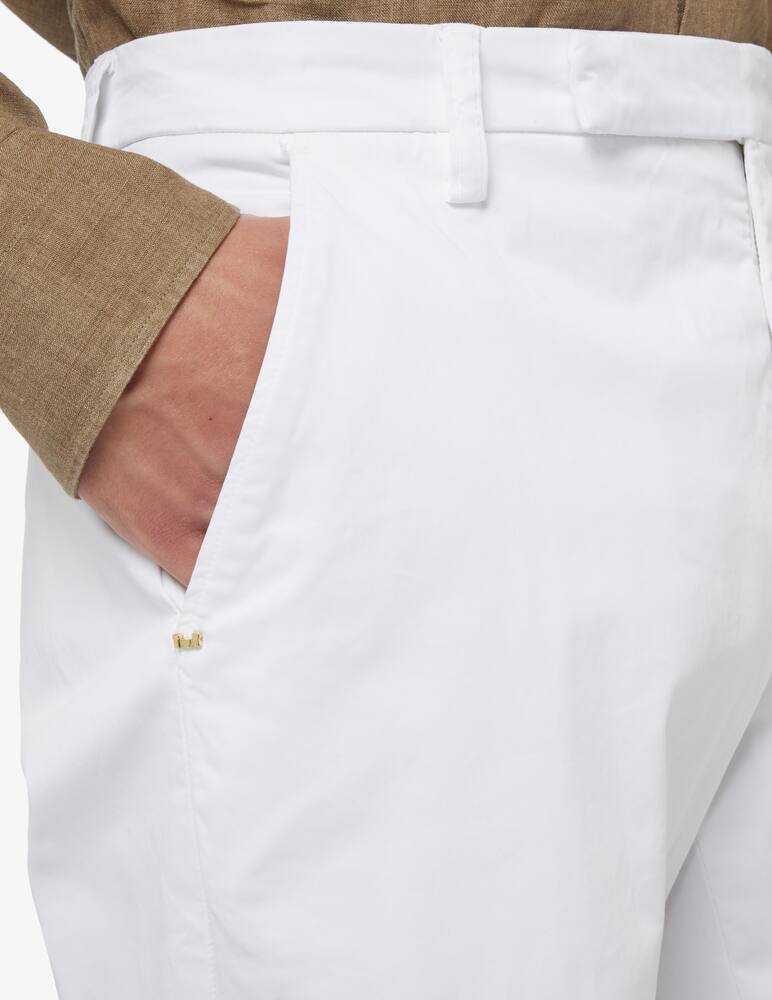 rinascente Entre Amis Satinized cotton chino regular fit pant - white