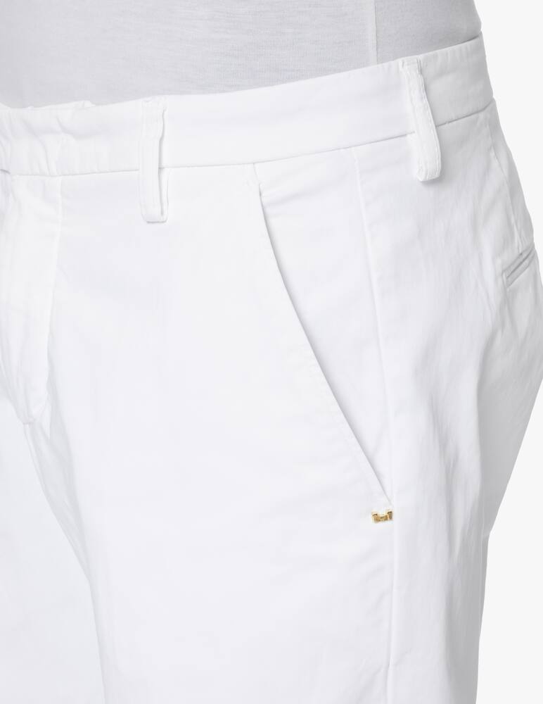 rinascente Entre Amis Satinized cotton chino regular fit pant - white