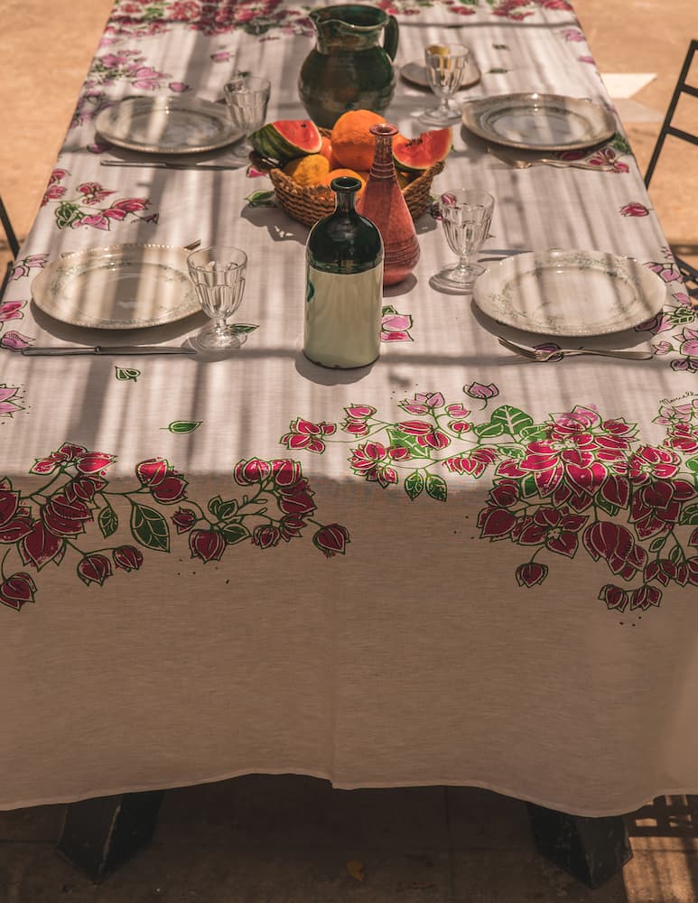 rinascente Colori del Sole Bouganville Rectangular Tablecloth - Pink