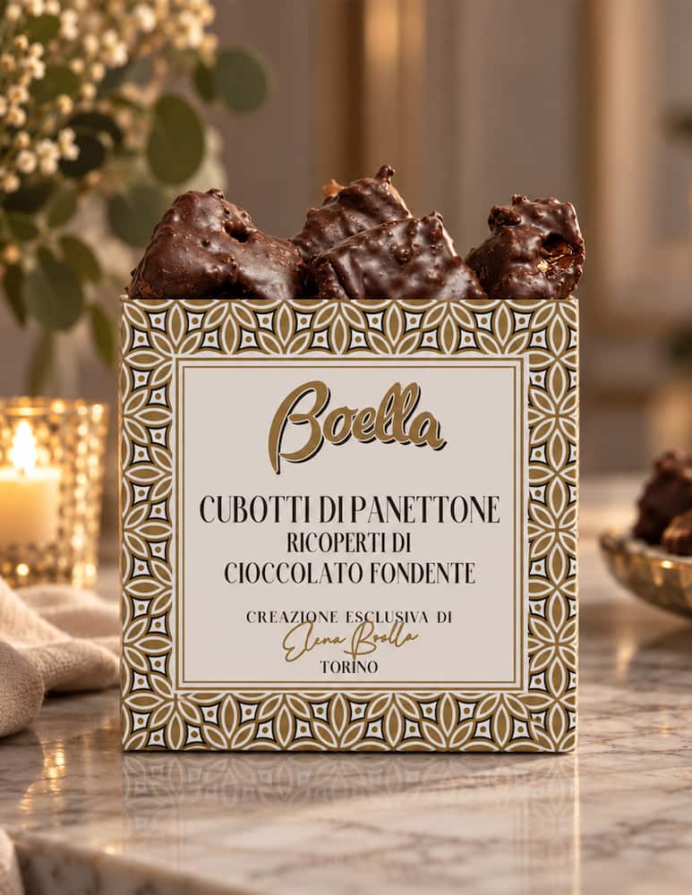 Boella & Sorrisi Cubotti Panettone al Cioccolato Fondente 300g - immagine 2 Boella & Sorrisi Cubotti Panettone al Cioccolato Fondente 300g - immagine 2