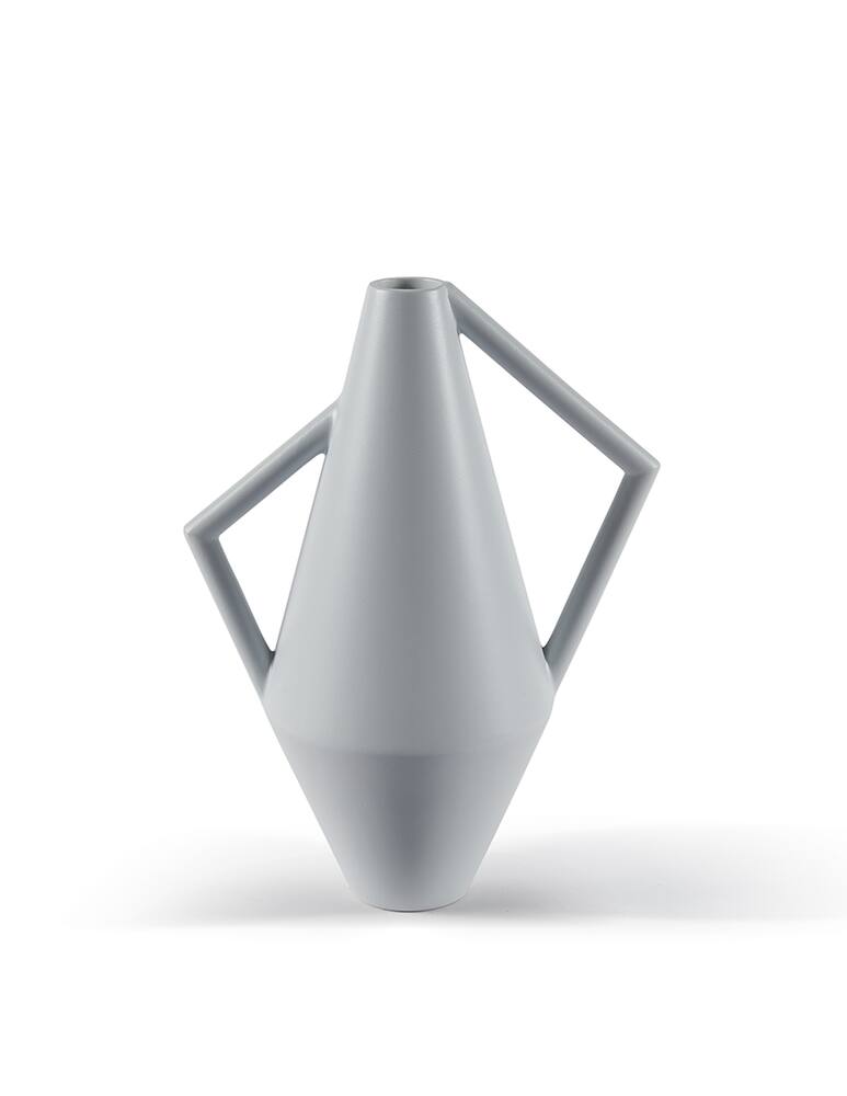 rinascente Atipico KoraVase Coll. Ceramic Vase - Ø mm 160xh.350 - silver
