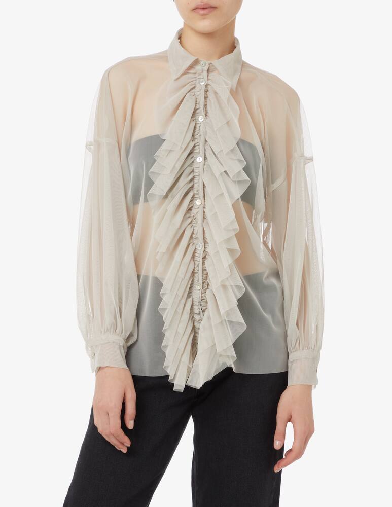 HAVEONE Camicia trasparente a manica lunga - Bianco - immagine 1 HAVEONE Camicia trasparente a manica lunga - Bianco - immagine 1