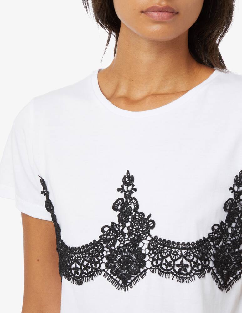 rinascente HAVEONE T-shirt with lace - White