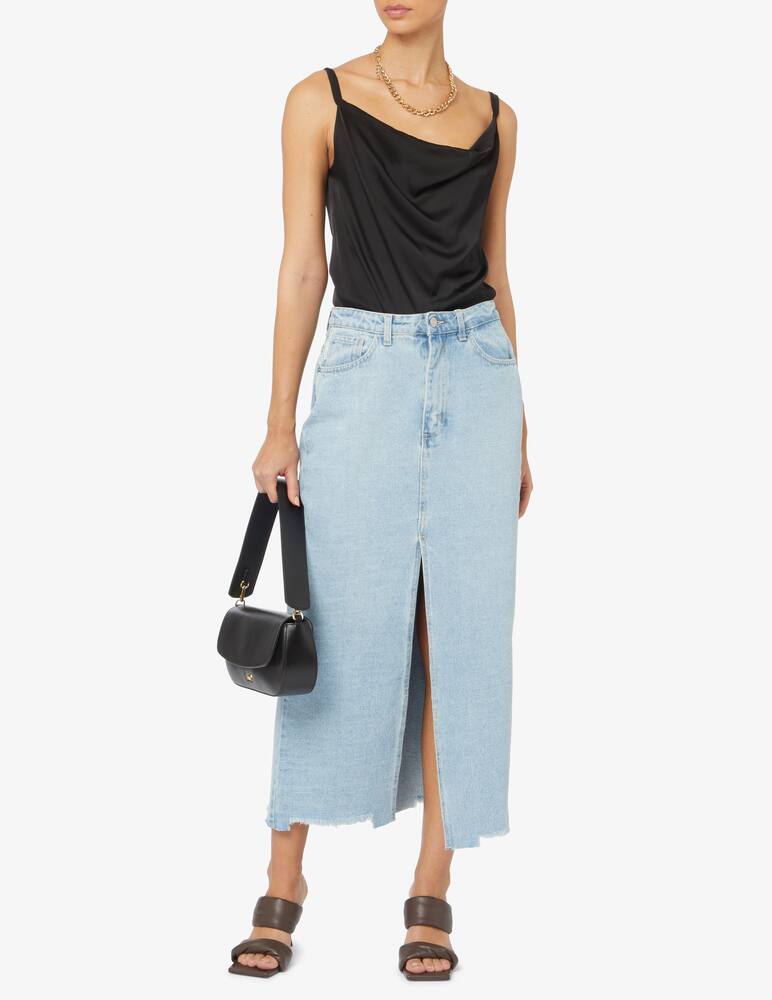 rinascente HAVEONE Denim cutout midi skirt