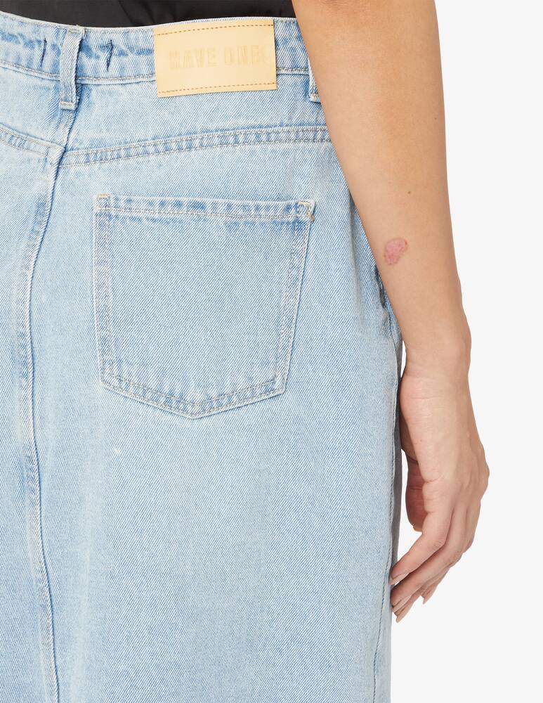 rinascente HAVEONE Denim cutout midi skirt