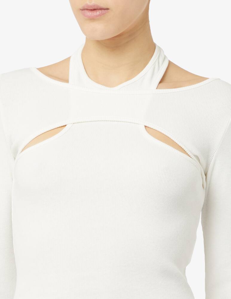 rinascente HAVEONE Ribbed T-shirt with cutout