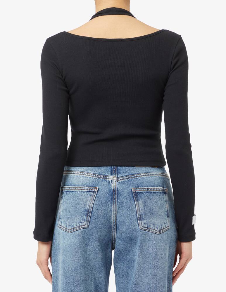 rinascente HAVEONE T-shirt a costina con cutout