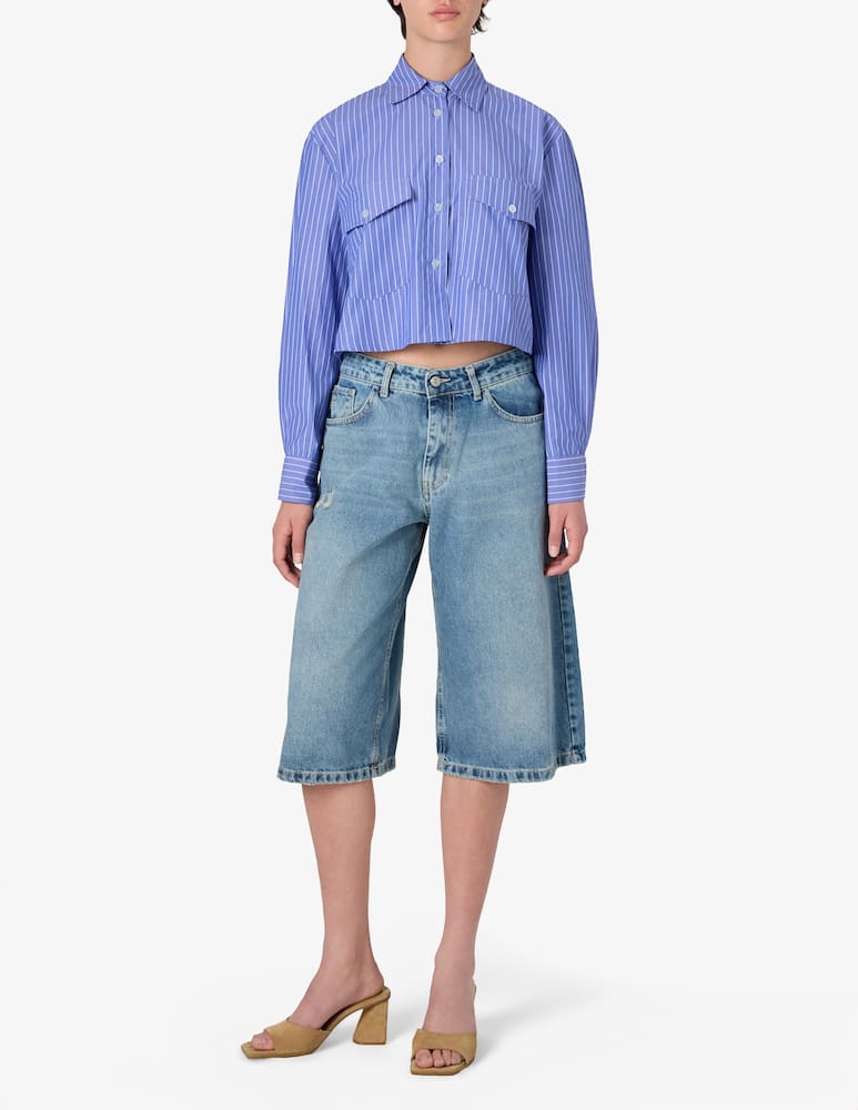 rinascente HAVEONE Cropped stripe shirt