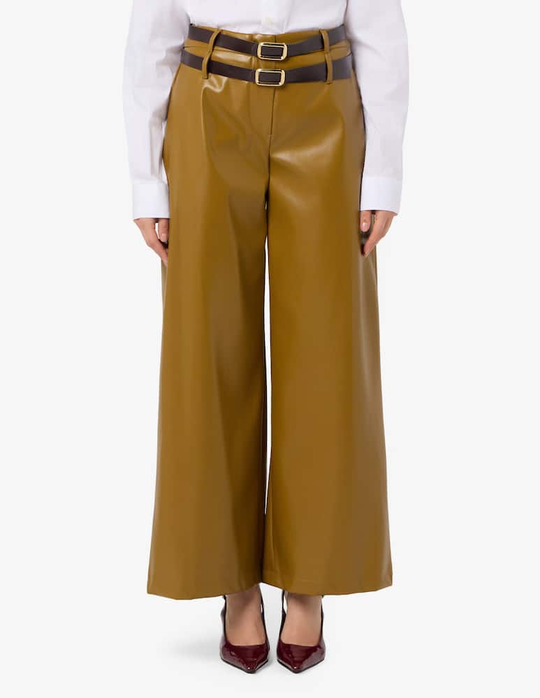 rinascente HAVEONE Faux leather wide-leg trousers