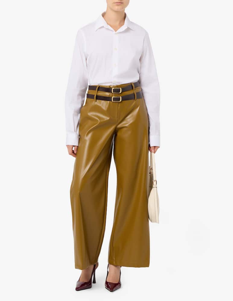 rinascente HAVEONE Faux leather wide-leg trousers