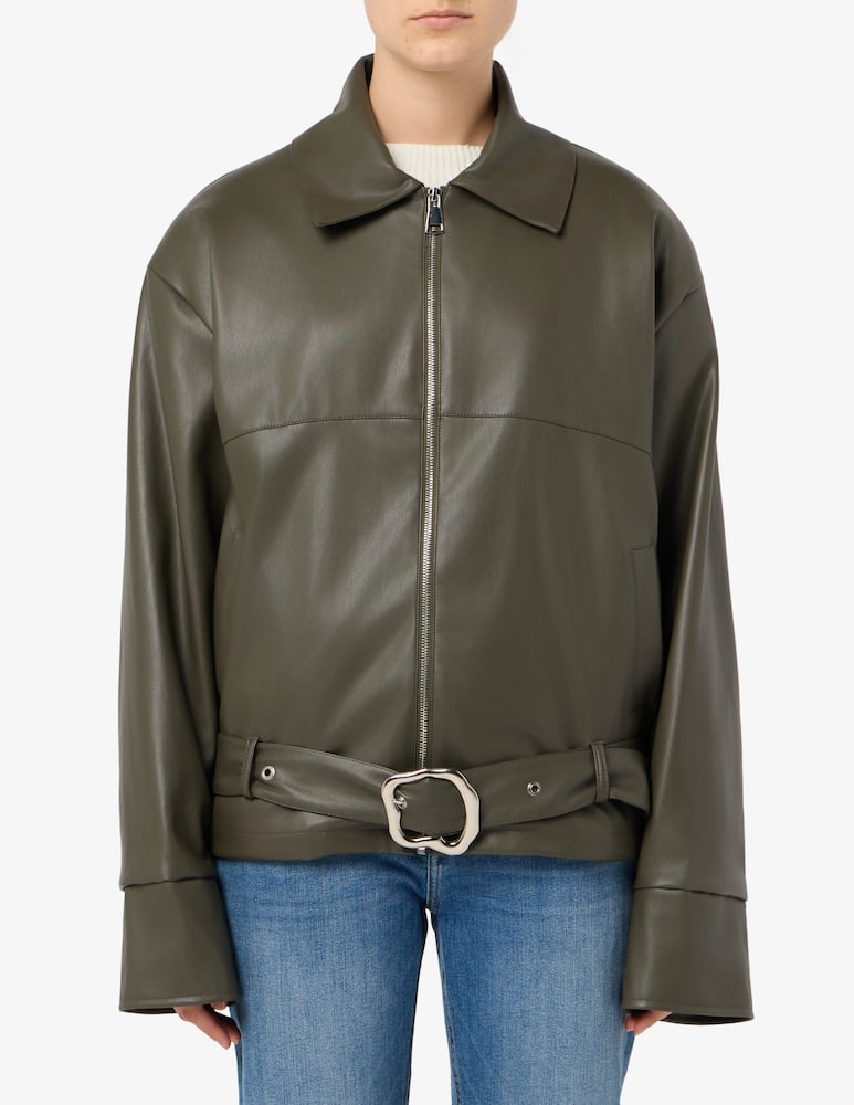 rinascente HAVEONE Faux leather belted jacket