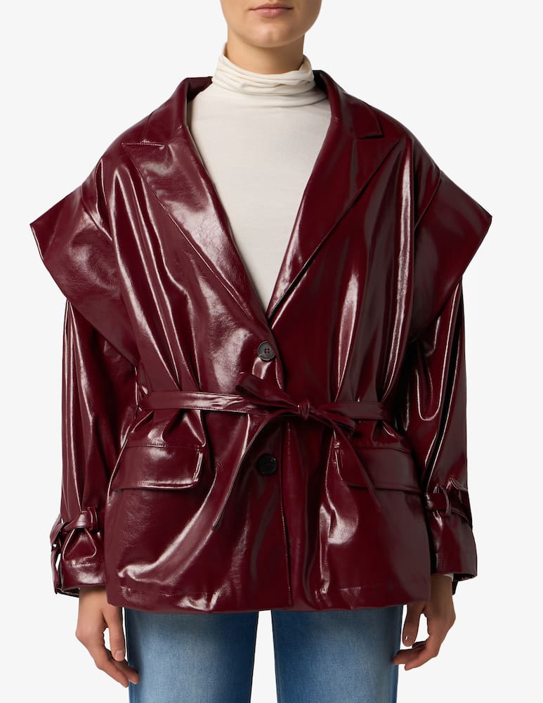 rinascente HAVEONE Lacquered belted jacket