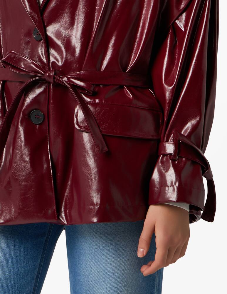 rinascente HAVEONE Lacquered belted jacket