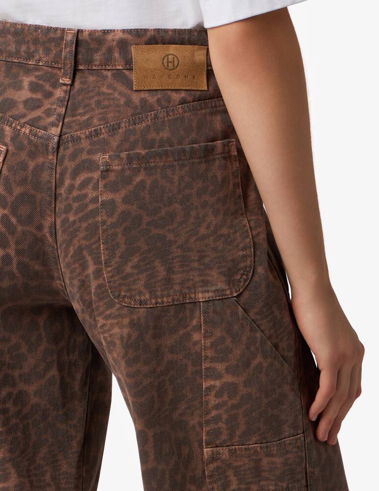 rinascente HAVEONE Carpenter leo print jeans