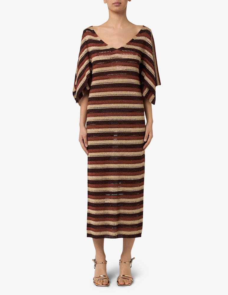 rinascente The Loom Striped crochet midi dress