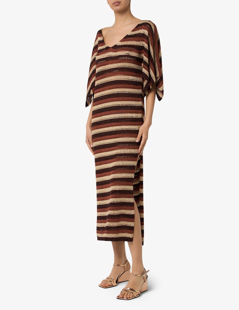 rinascente The Loom Striped crochet midi dress