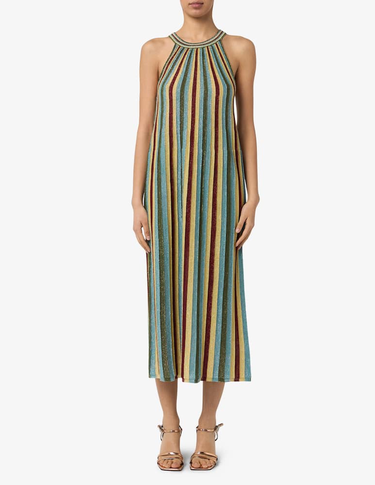 rinascente The Loom Striped halterneck dress