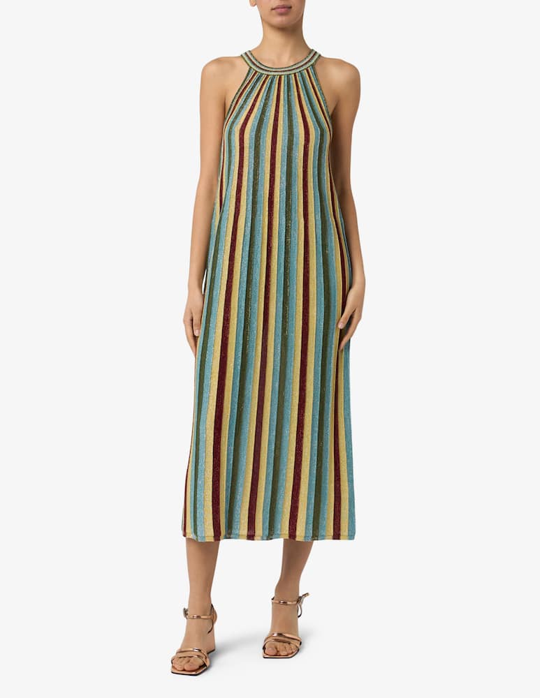 rinascente The Loom Striped halterneck dress
