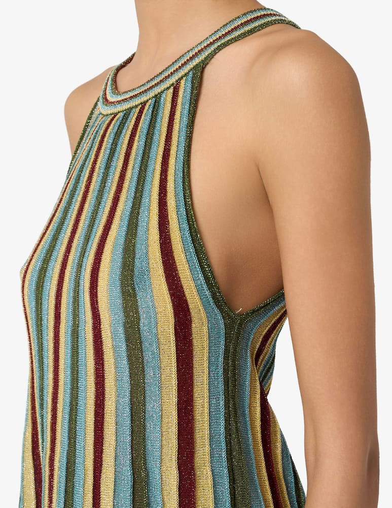 rinascente The Loom Striped halterneck dress