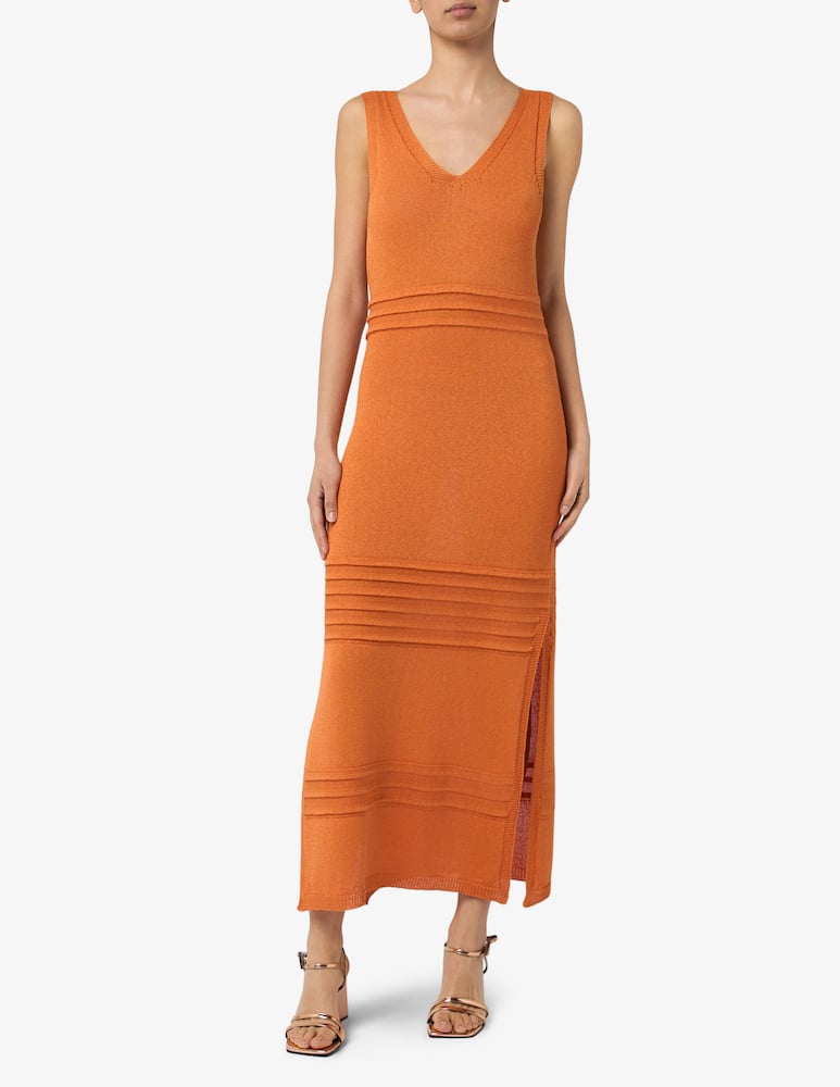 rinascente The Loom Fringed knit midi dress