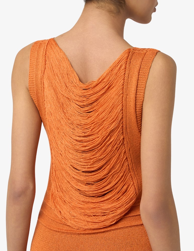 rinascente The Loom Fringed knit midi dress