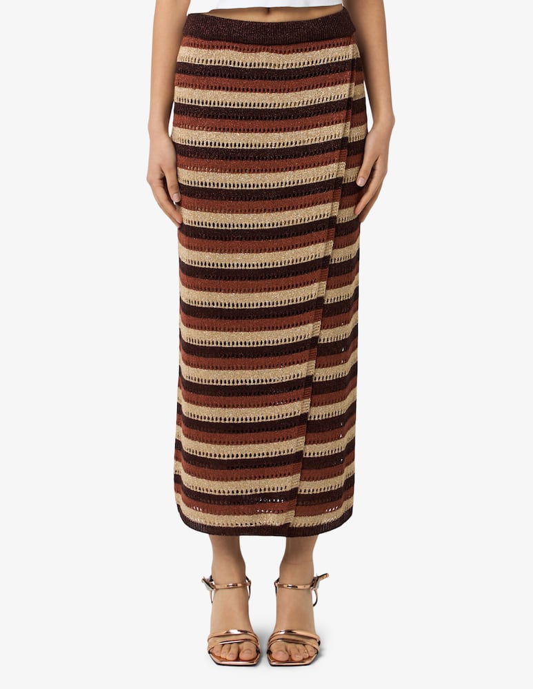 rinascente The Loom Striped wrap knit skirt