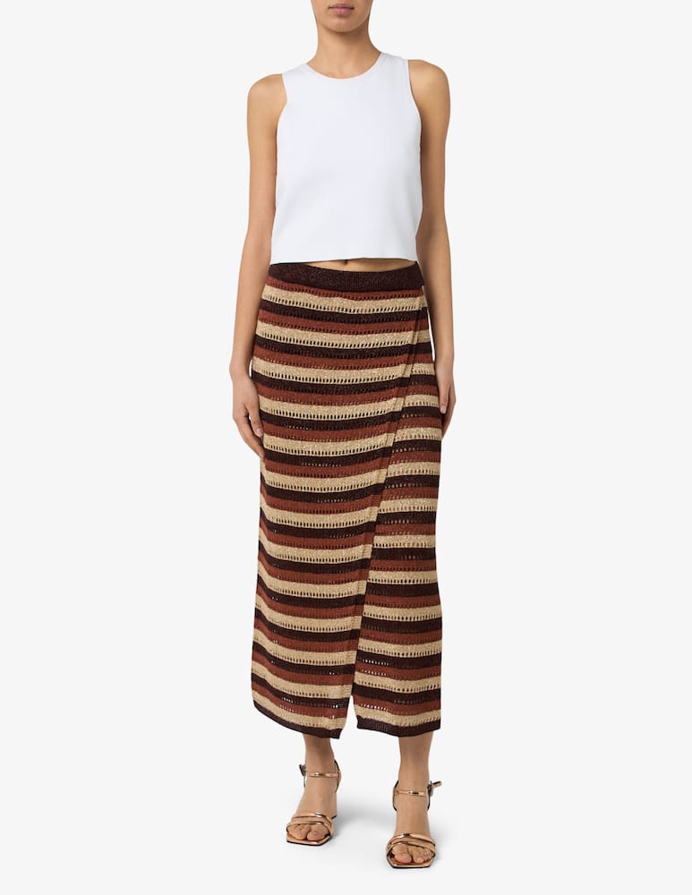 rinascente The Loom Striped wrap knit skirt