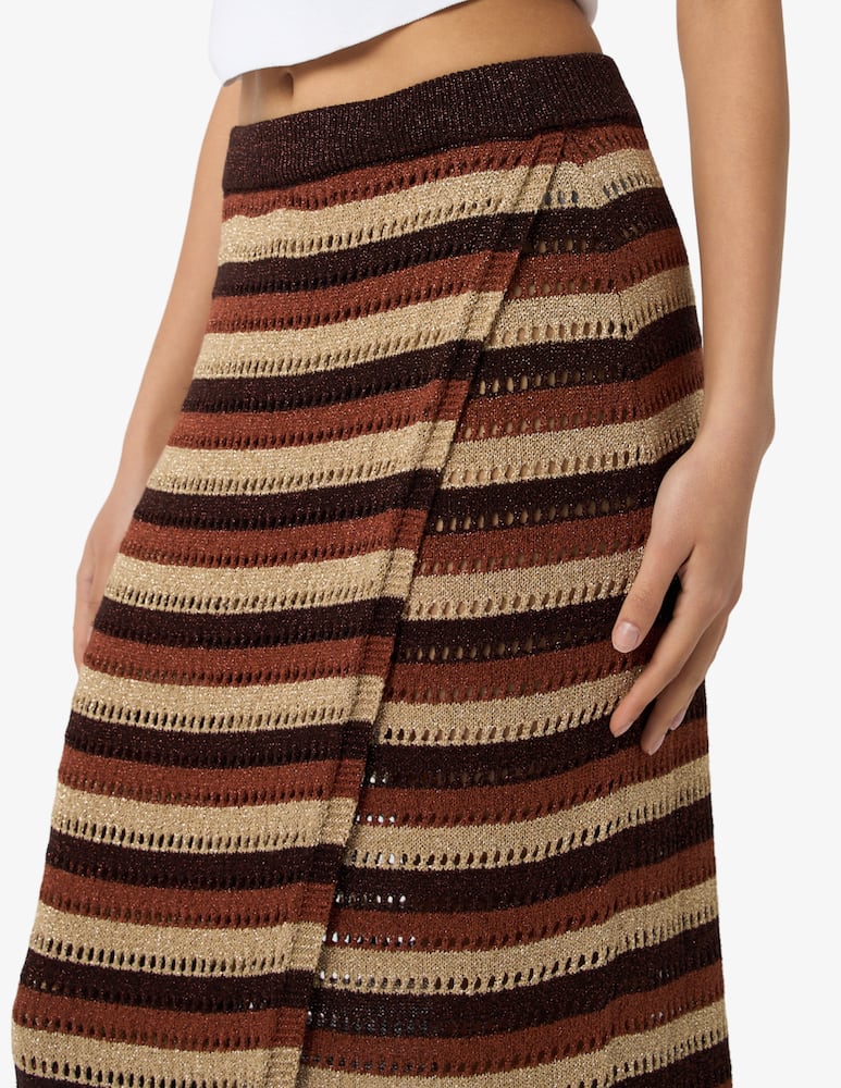 rinascente The Loom Striped wrap knit skirt
