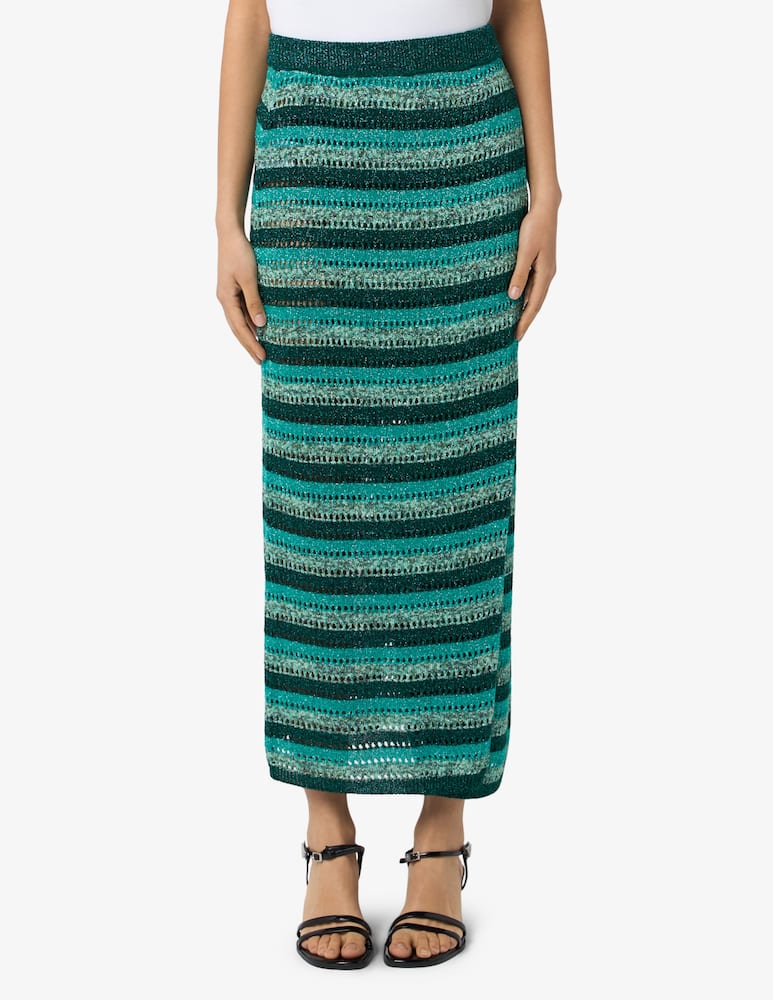 rinascente The Loom Striped wrap knit skirt