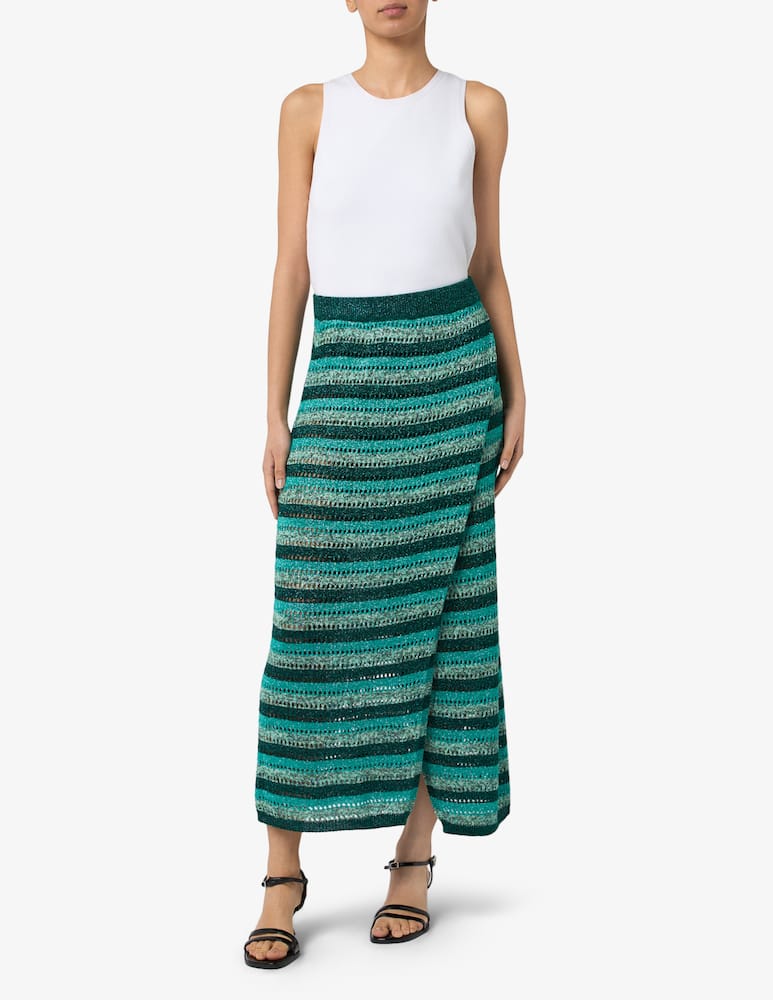 rinascente The Loom Striped wrap knit skirt