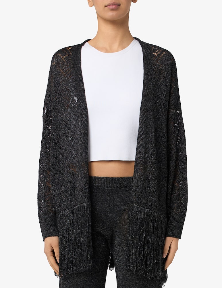 rinascente The Loom Fringed open knit cardigan