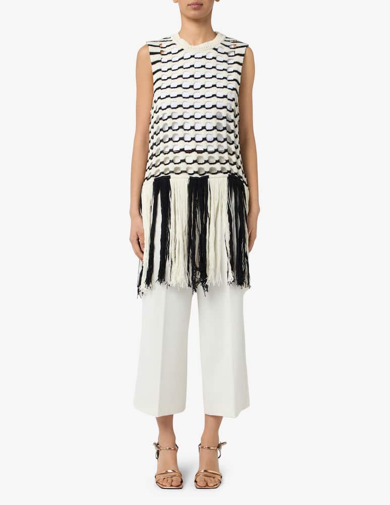 rinascente The Loom Fringed open knit top