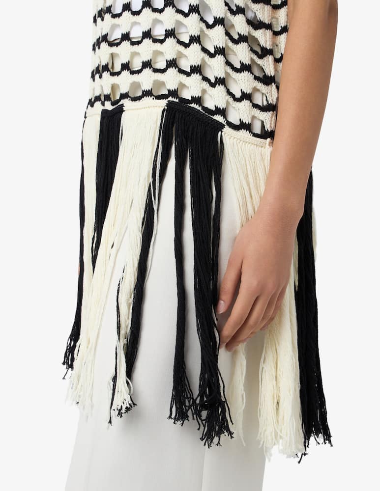 rinascente The Loom Fringed open knit top