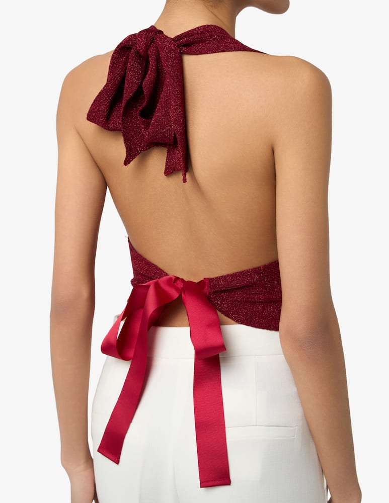 rinascente The Loom Rib knit halterneck top