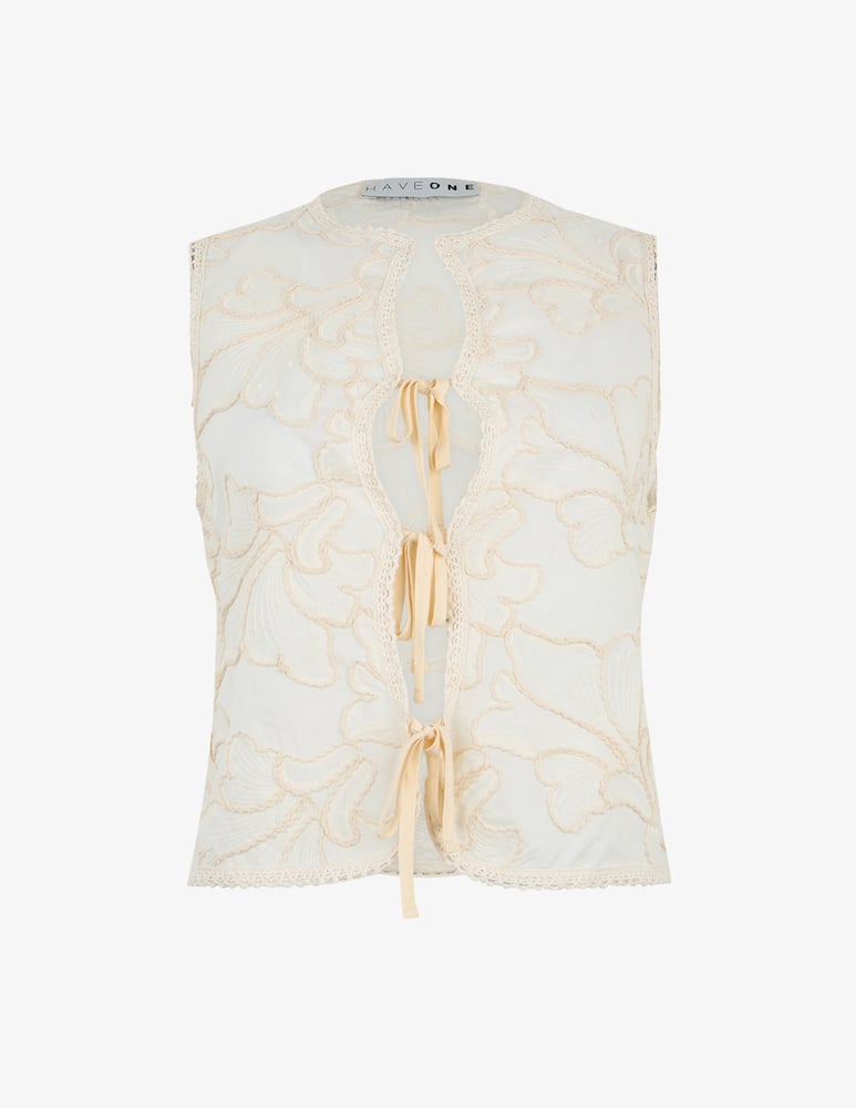 rinascente HAVEONE Embroidered knit gilet