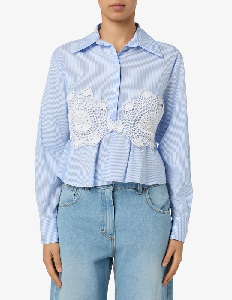 rinascente HAVEONE Camicia crop con inserti crochet