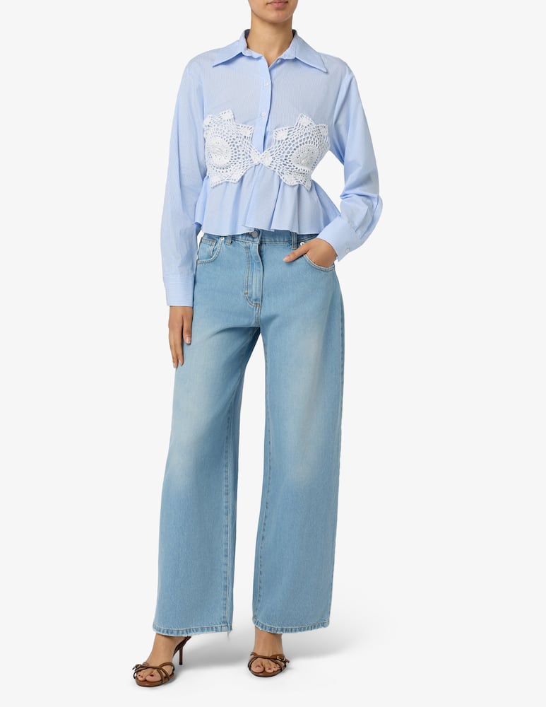 rinascente HAVEONE Camicia crop con inserti crochet