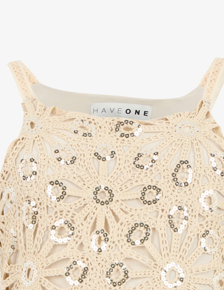HAVEONE Abito mini senza maniche in crochet - immagine 3 HAVEONE Abito mini senza maniche in crochet - immagine 3