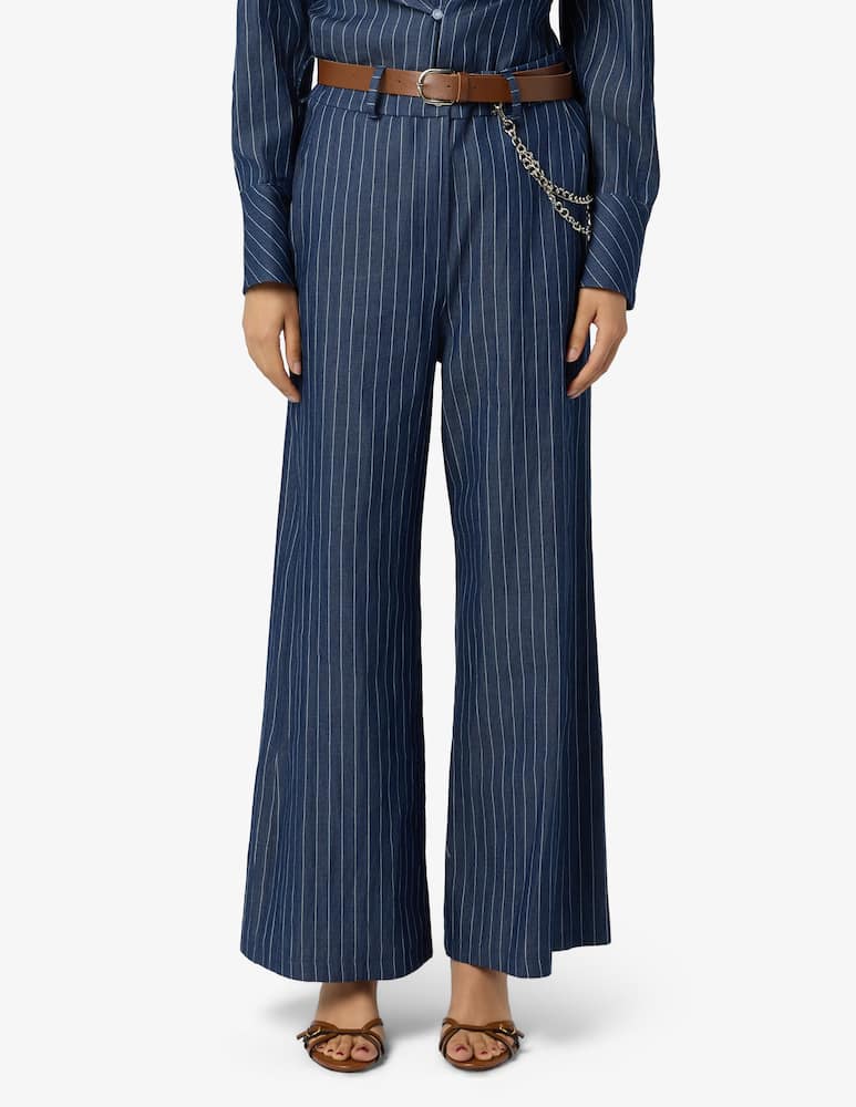 rinascente HAVEONE Pantaloni gessati a gamba ampia