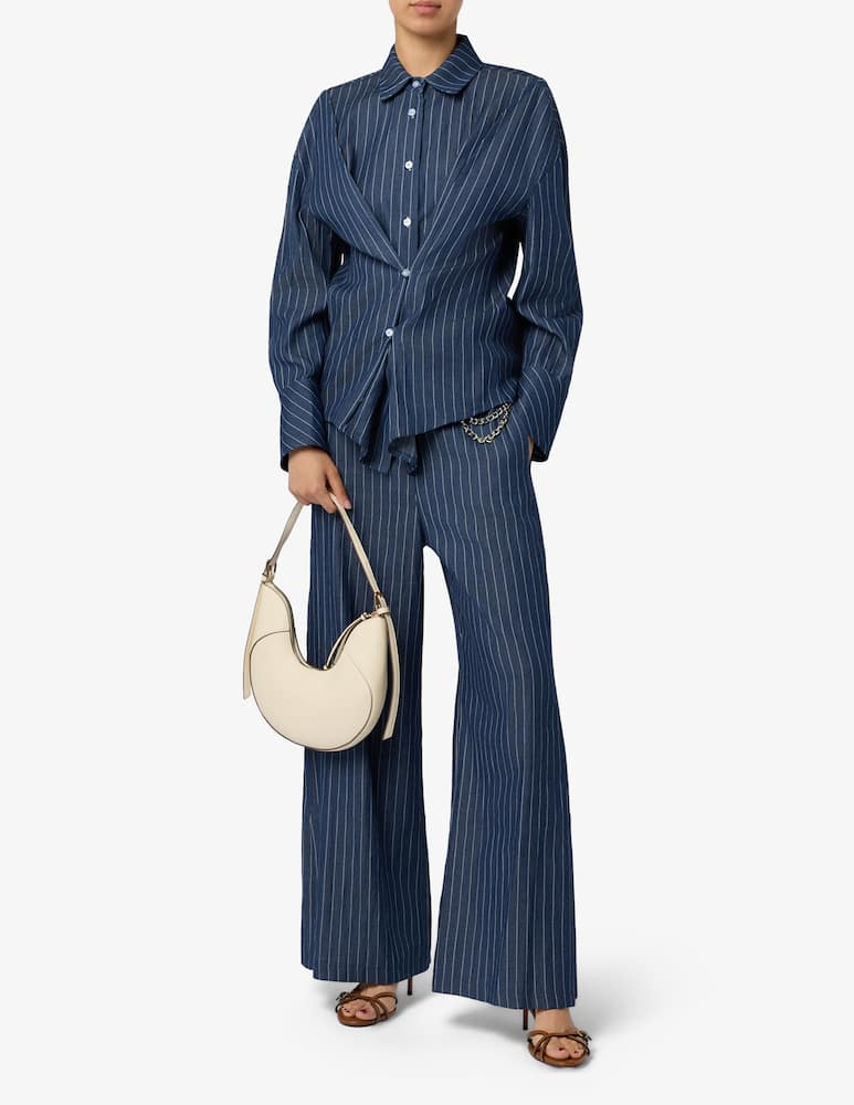 rinascente HAVEONE Pantaloni gessati a gamba ampia