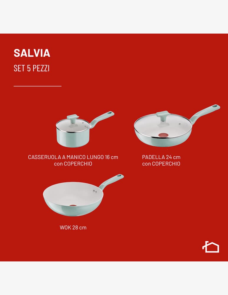 rinascente Lagostina Salvia Set Pentole 5Pz