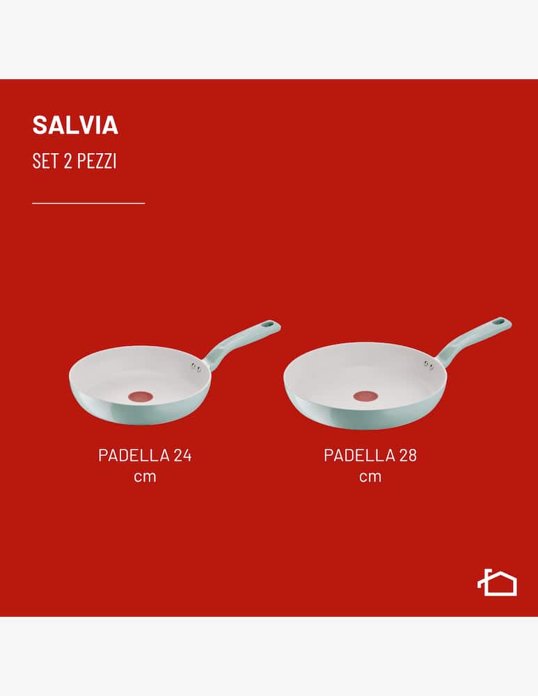 rinascente Lagostina Salvia Bis Set Padelle 24 - 28cm