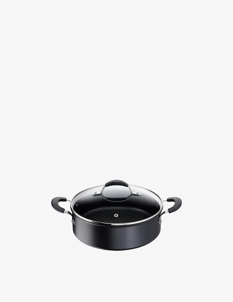 Lagostina Black Tempra Low Saucepan Two Handles And Lid 26 Cm - picture 1 Lagostina Black Tempra Low Saucepan Two Handles And Lid 26 Cm - picture 1