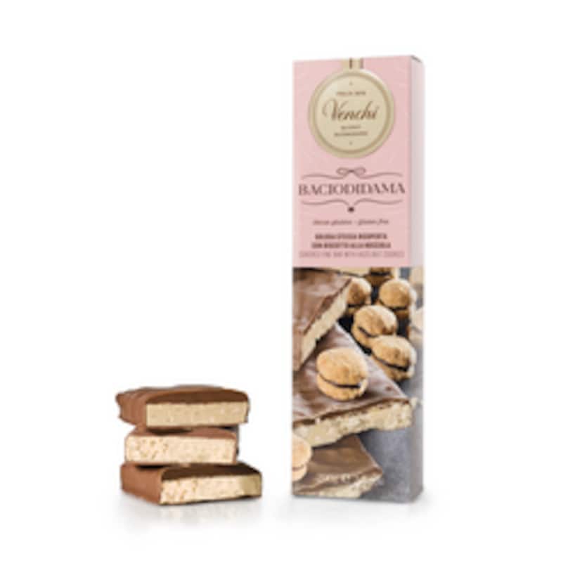 rinascente Venchi White Gianduja bar with hazelnut and chocolate biscuits 200g
