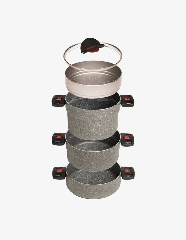 Ballarini Click&Cook Granitium Set 5 Pz Impilabili - immagine 1 Ballarini Click&Cook Granitium Set 5 Pz Impilabili - immagine 1