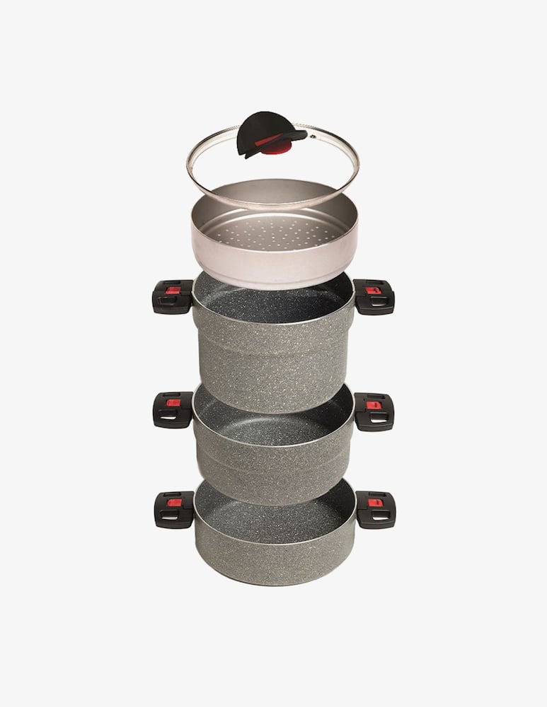 rinascente Ballarini Click&Cook Granitium Set 5 Pz Impilabili