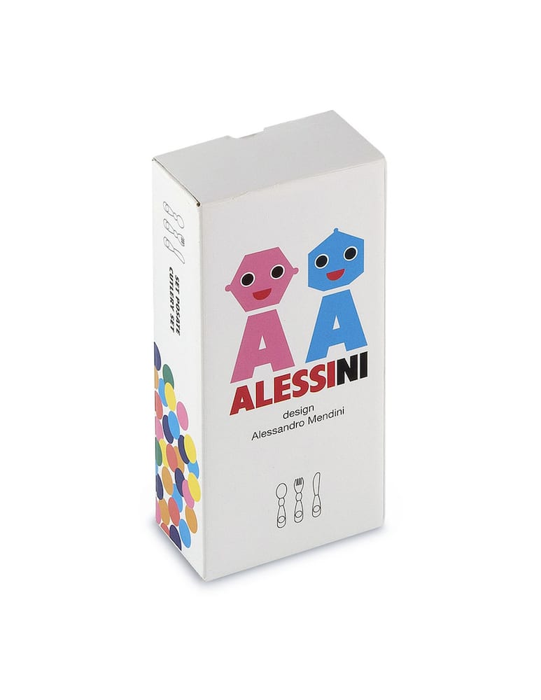 rinascente Alessi Alessini Alessandro Mendini set posate bimbo 3 pezzi - Argento